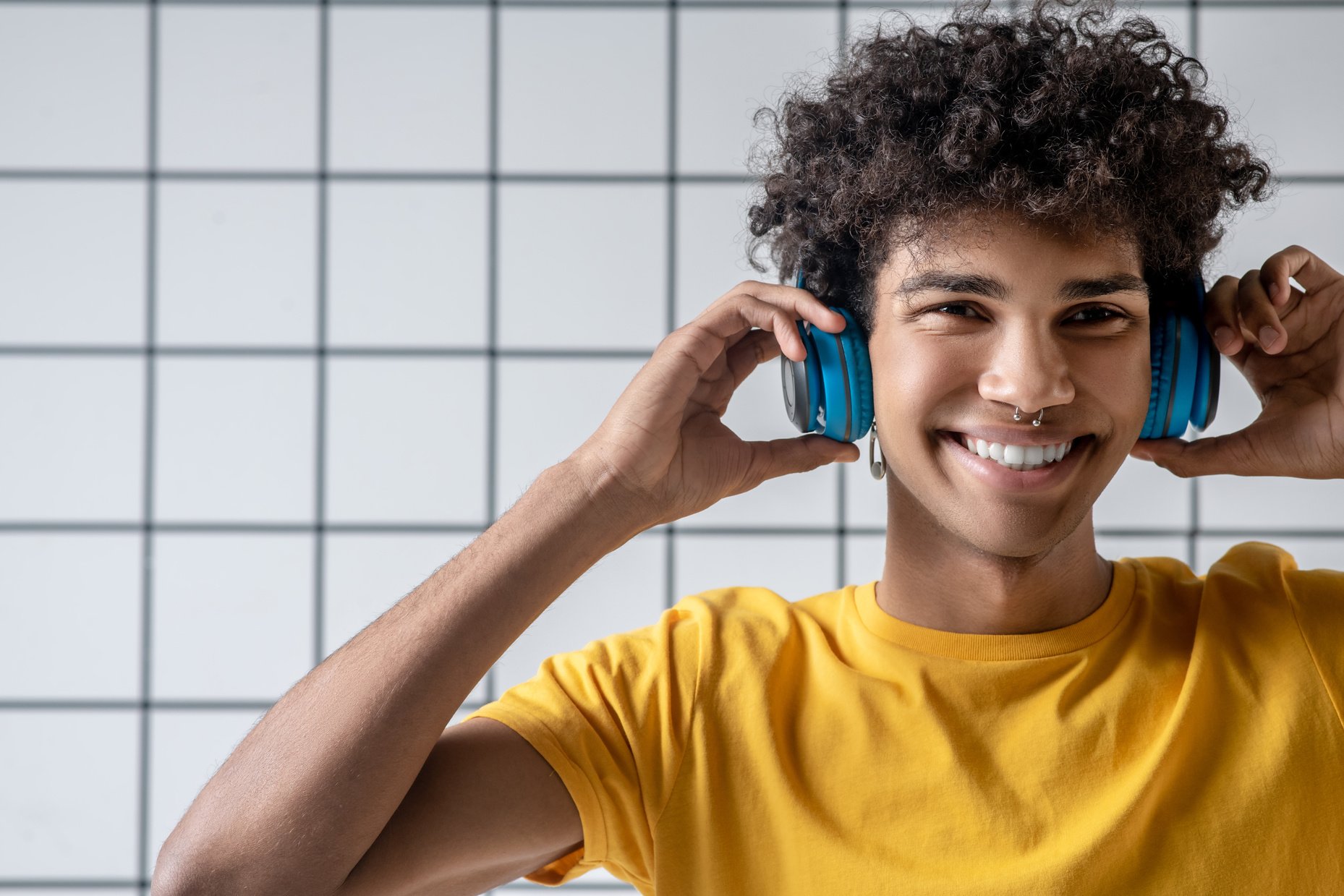 Young Man Listening to Music